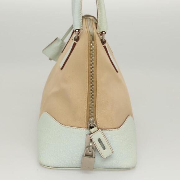 PRADA Hand Bag Canvas Beige Silver - Picture 4 of 13